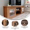 Merrick Lane Galena Traditional Full Glass Door 65" TV Stand for up to 80" TVs